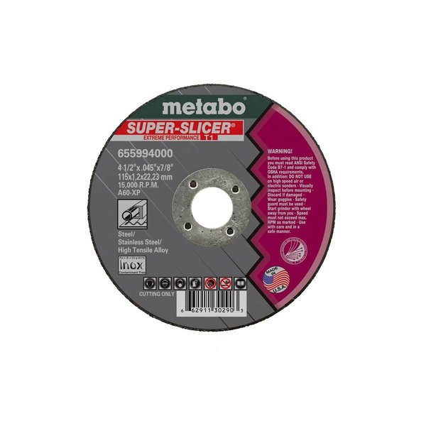 Metabo Cutting Wheel 5" x .045" x 7/8" - A60XP Super Slicer 655992000